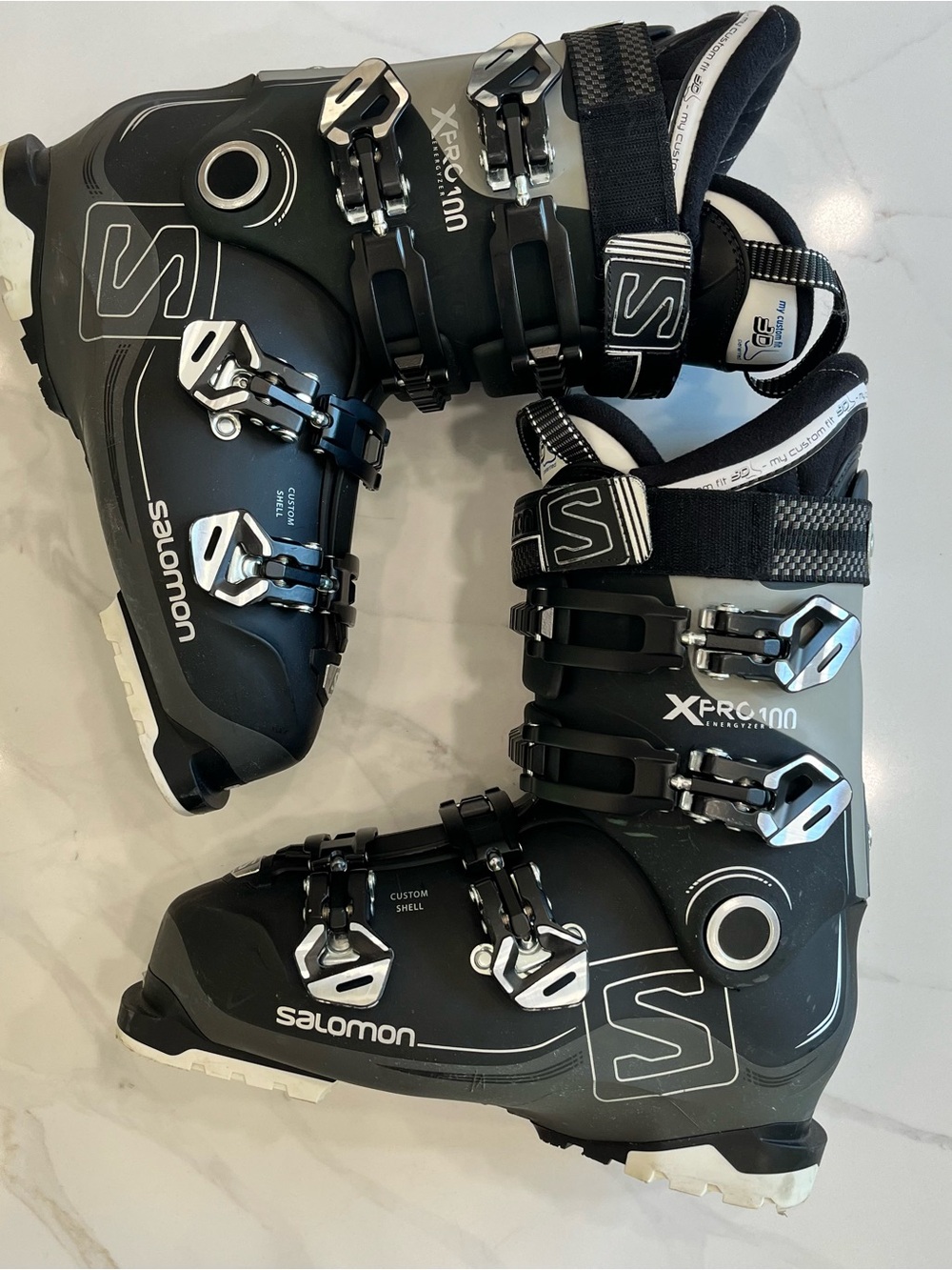 Salomon Black and White X Pro 100 Ski Boots Size 27.5